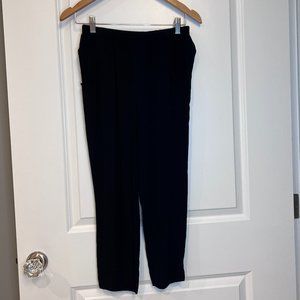 Black Women's Pants Elastic Waist Pockets